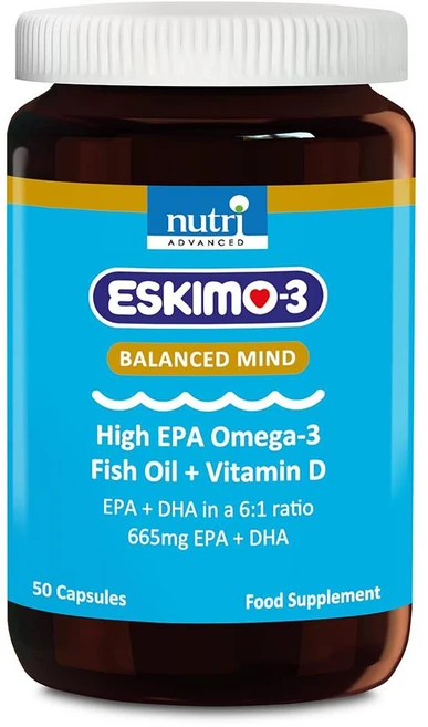 에스키모-3 하이 EPA 오메가3 50정 1팩 밸런스드 마인드 Eskimo Balanced Mind - Nutri Advanced - 50 Caps, 1개 - 쿠팡