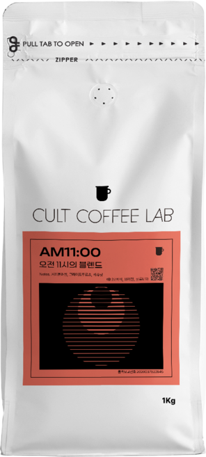 컬트커피랩 산미있는 꽃향기 과일향 오전 11시 블렌드 커피원두, 1kg, 1개, 홀빈(분쇄안함)