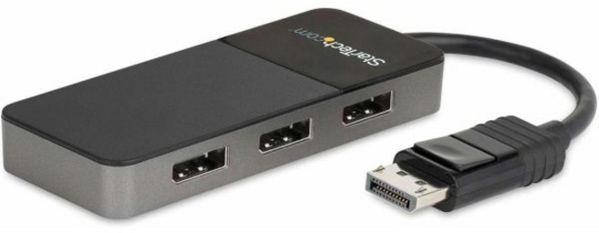 StarTech.com 듀얼 모니터 디스플레이 포트 1.4 스플리터 to 2x DP 멀티 어댑터 5K 60Hz 컴퓨터 MST 허브 초장대 내장 케이블 윈도우 전용MST14DP1, 3x DP 1.4, 1개