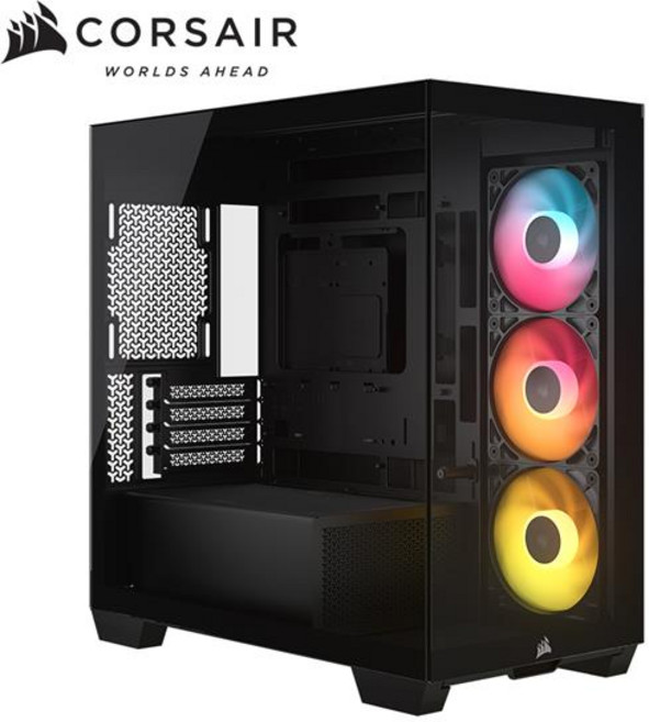 CORSAIR 2800X 黑透側 MATX 機殼 附 3 顆 RS120R ARGB 風扇, 1個