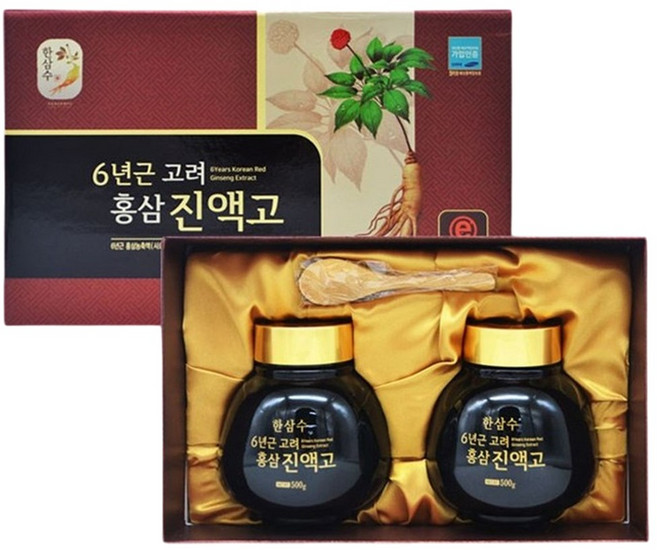 HACCP인증 6년근 홍삼 6년근 고려홍삼진액고 500g x 2개 15가지 부원료 당귀 대추 작약 숙지황 등