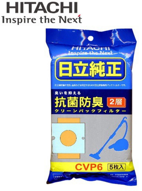 HITACHI 日立 CVP6 抗菌防臭集塵紙袋 (5入) 吸塵器專用, 詳見包裝, 詳見包裝, CVP6 (一包5入)