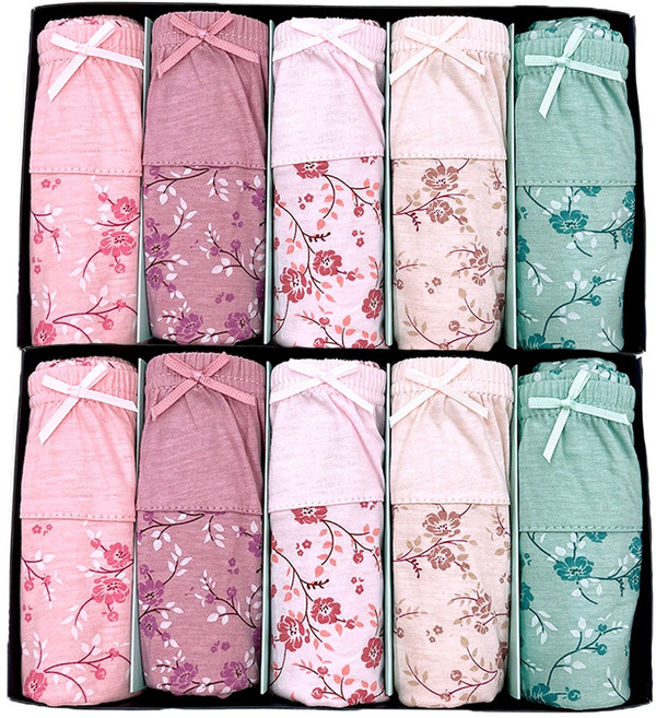 엘에이스 여성용 빅사이즈 할머니 실켓 순면 100% 맥시 여자팬티 10종세트 60260