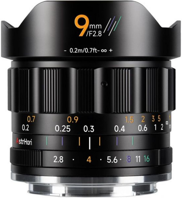 아스트호리 9mm F2.8 APSC 초광각 렌즈 수동 카메라 올림푸스 및 파나소닉 M43 마운트 미러리스 카메라용, for Olympus and Panasonic M4/3