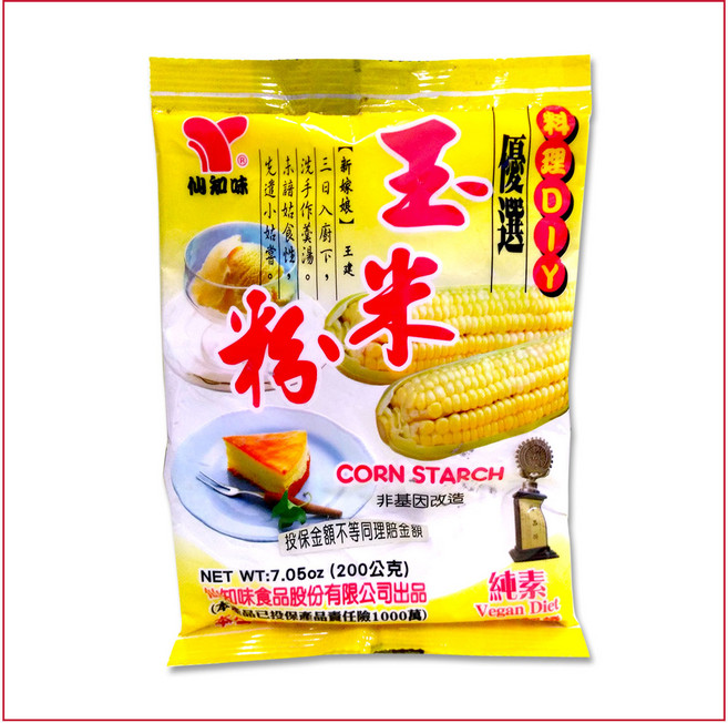 仙知味-非基改玉米粉 樹薯粒粉 高筋麵粉 中筋麵粉 低筋麵粉 玉米粉 太白粉 樹薯粒粉 在萊米粉 糯米粉 蕎麥粉 全麥粉 澄粉, 200g, 1個