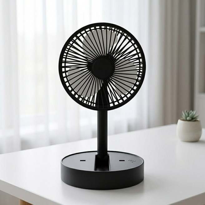 무선 선풍기 접이식 탁상용 높이 조절 BLDC 서큘레이터, 블랙