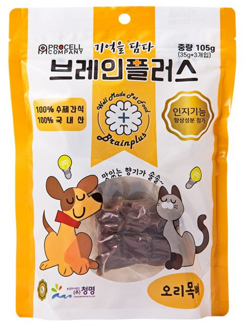 베러펫 브레인플러스 수제간식 오리목뼈 105g, 1개, 연어