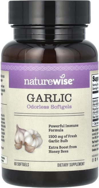 NatureWise 마늘 1500mg 소프트젤 60정, 1개 - 쿠팡