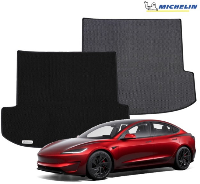 테슬라 모델3 하이랜드 (24년4월~) 미쉐린 스마트 매쉬코일 트렁크매트, (24년4월~)_TJ523, 블랙