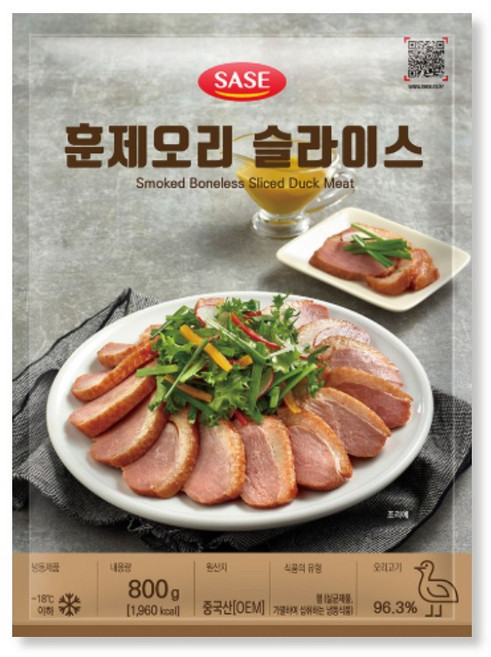 5분마켓 사세 훈제오리슬라이스 (냉동), 800g, 1개