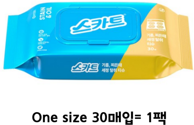 스카트 기름때전용 세정티슈 30매, 30개