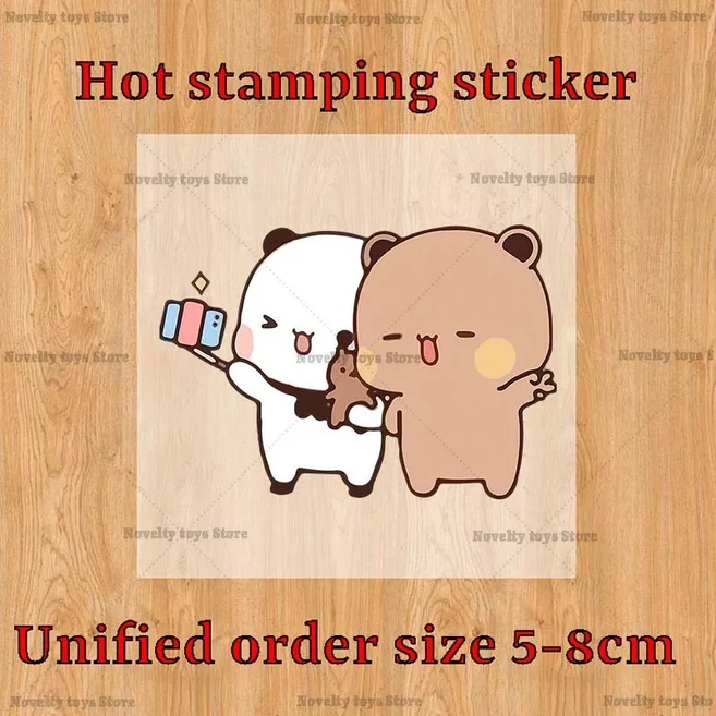Bubu Dudu PU 지갑 Yier Bear Panda Kawaii 접이식 짧은 패션 대용량 카드 가방 만화 Moneybag 귀여운 포켓, 06 sticker 5cm bye-4