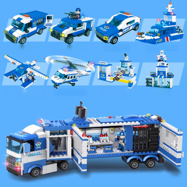 한로 토탈블럭 경찰특공대 8in1 레고 호환 시티 블록 1115pcs, 1개