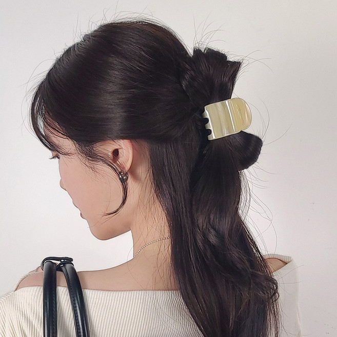 초콜리트쥬얼리 오트 2026 트렌드 스퀘어 셀룰로오스 미니 집게핀 반묶음 데일리 머리핀 - 6color