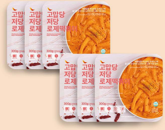 고맙당 저당 로제떡볶이, 6개, 300g