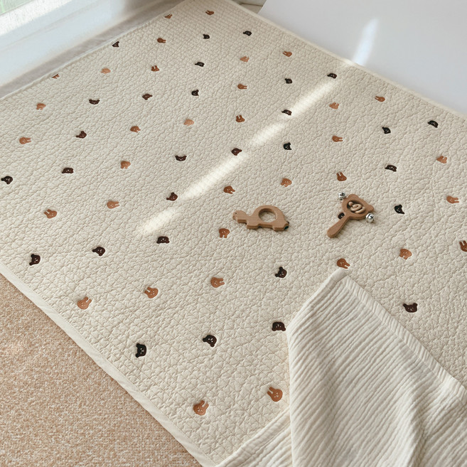 마롤로뜨 100수 자수 아기 방수요 유아 방수패드 신생아 침대, 1개, 바니베어_방수패드