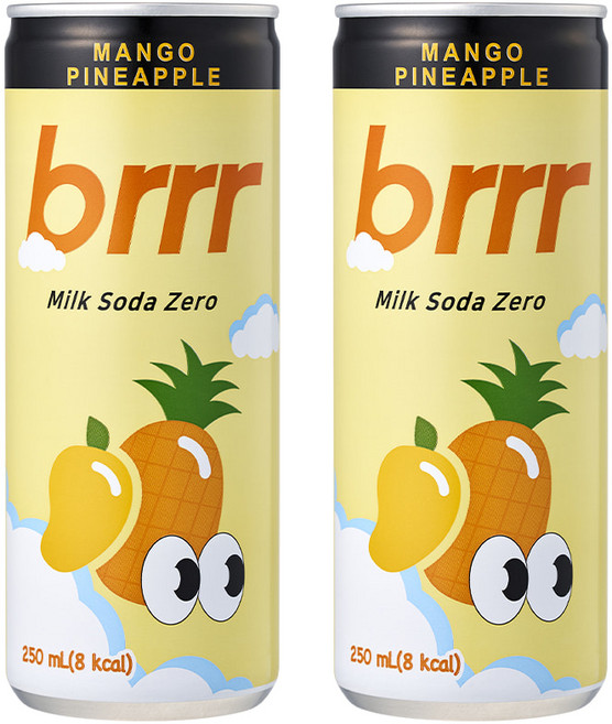 부르르 밀크소다 제로 망고파인애플, 250ml, 60개
