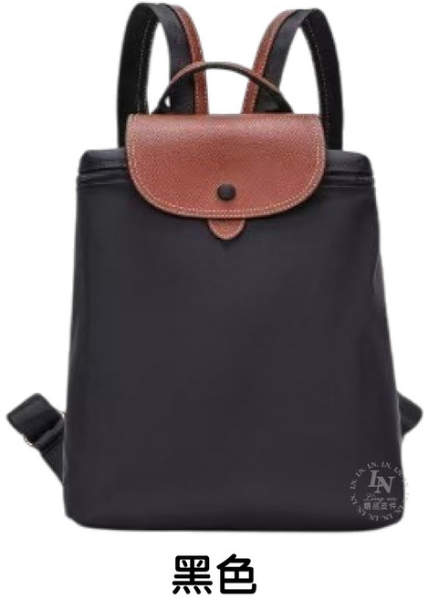 LN 精品皮件 女生後背包 帆布 雙肩包 休閒後背包 8007, 黑色