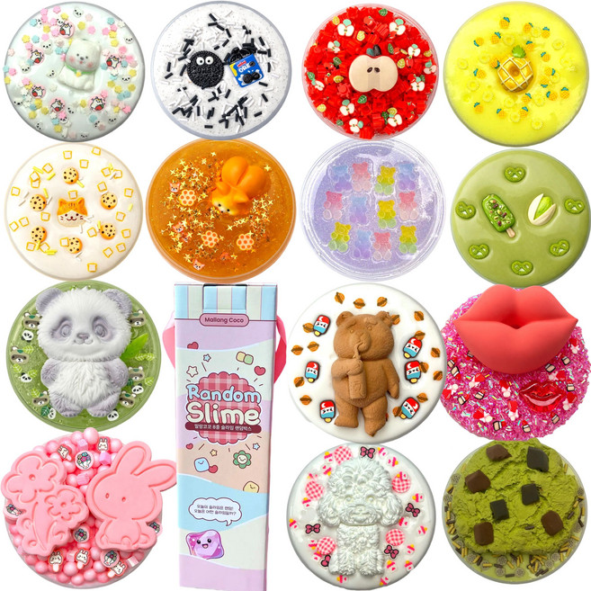 말랑코코 슬라임 8종 랜덤 박스 선물 패키지, 1개
