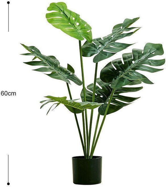 北歐ins風仿真植物仿生綠植裝飾擺件假龜背竹客廳室內落地盆栽樹, 60cm龜背, 1個