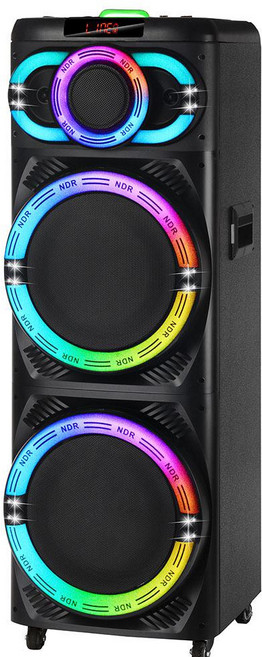 이스턴코리아 블루투스 스피커 듀얼 무선 휴대용 RGB 조명, 블랙