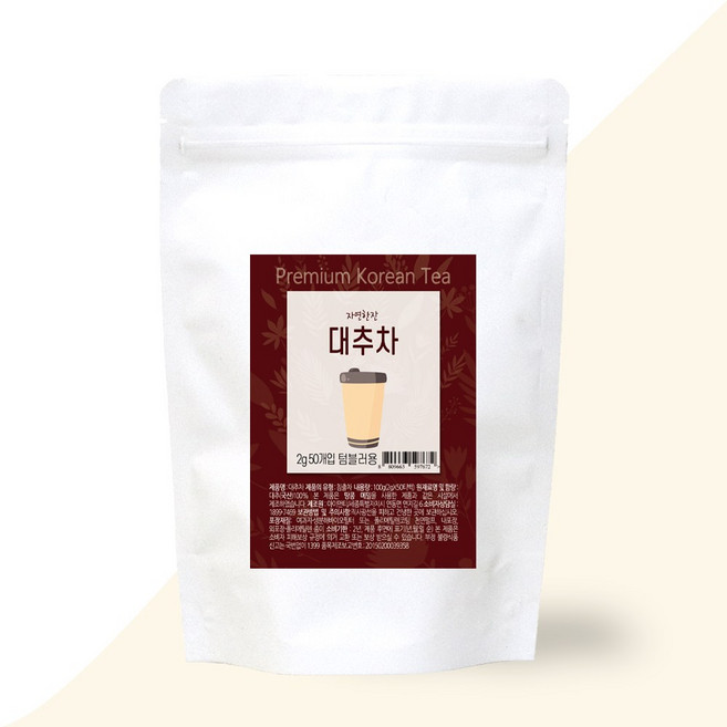 자연한잔 대추차 텀블러용 주문후생산 국내산, 1개, 50개입, 2g