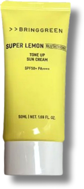 브링그린 슈퍼레몬 글루타치온 톤업 선크림 50ML SPF 50+/PA++++ (수량선택가능) bringgreen 톤업썬크림추천 피부톤보정 데일리선크림, 1개