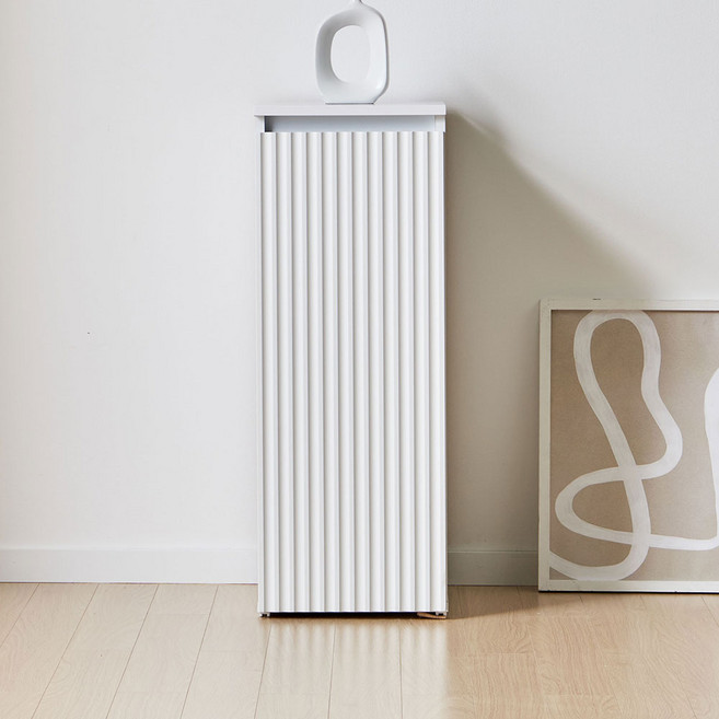 로퍼 슬림 틈새 수납장 템바보드 폭 좁은 미니 수납장 300, 화이트