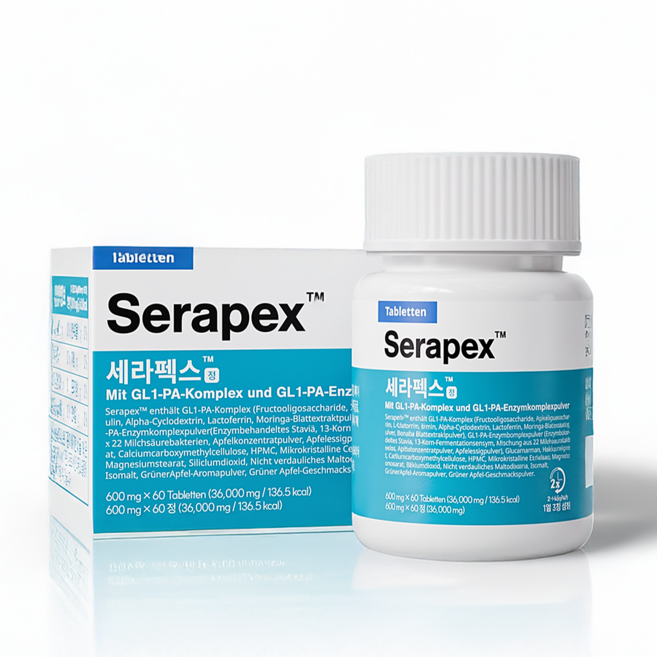 [Serapex] 세라펙스 식단컷팅제 GL1-PA 복합물 특허 식전컨트롤 식약처 HACCP 인증, 1개, 60정