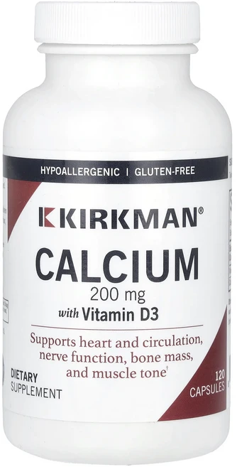 Kirkman Labs 비타민D3 함유 칼슘 200mg 캡슐 120정, KirkmanLabs비타민D3함유칼슘200mg캡슐120, 1개 - 쿠팡