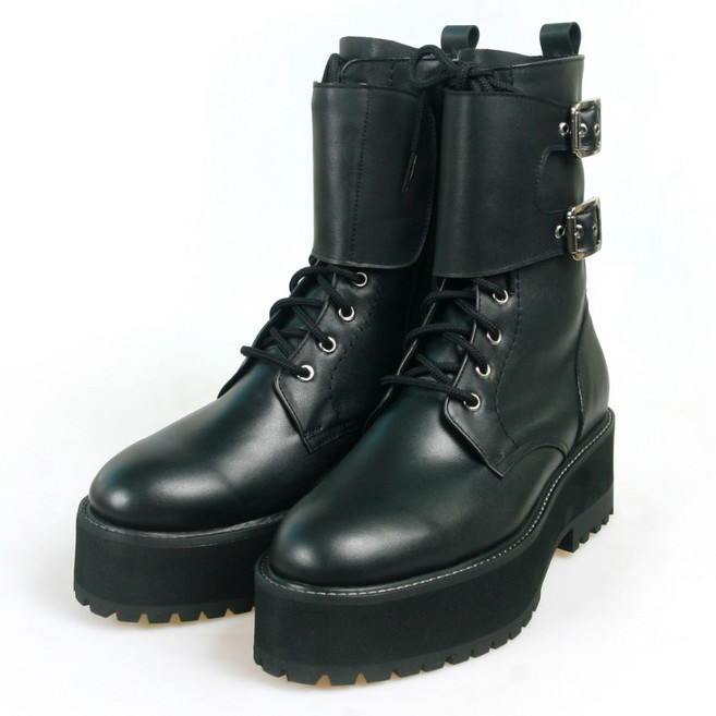 HJ-47-02-1 블랙 바이크부츠 앞굽4cm 높은 뒷굽6cm 높은 남자부츠 국내제작 천연소가죽