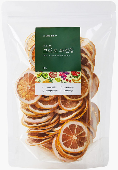 그대로 과일칩 레몬 건조과일 대용량 데코용 바크초콜릿 건과일, 100g, 1개