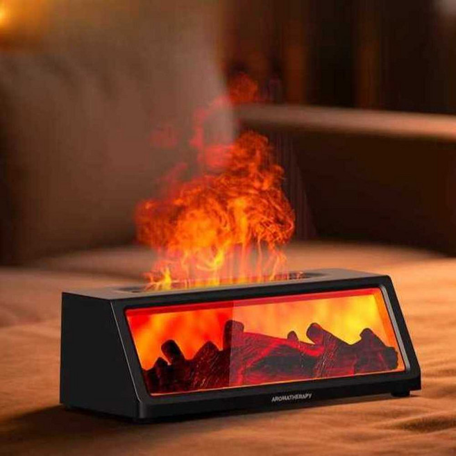 벽난로가습기 불꽃 환기 사무실 난로 대형 불멍 겨울, 상세페이지 참고, 블랙