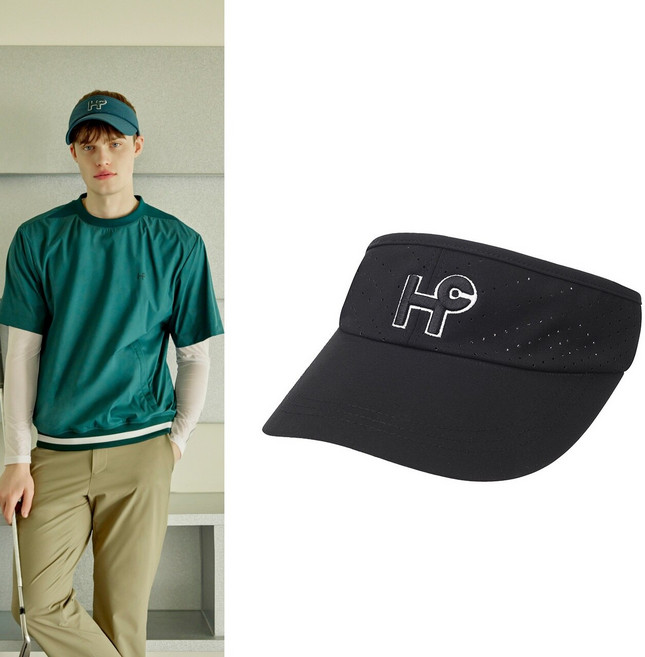 힐크릭 남성골프웨어 남성골프모자 H411 남성 로고 바이저 2HCHTS4002BLA_SC, 1개, 화이트