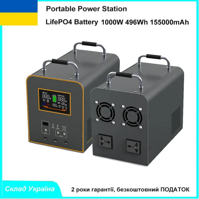 1500W 휴대용 파워스테이션 야외 태양광 발전기 리튬 배터리 파워뱅크 출력 USB 타입C 포트, 03 Universal, 03 1KW 496Wh 155000mAh
