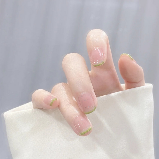 웨버몰 셀프네일팁 붙이는 네일아트 24p 30종, 1개, B311 그린 프렌치