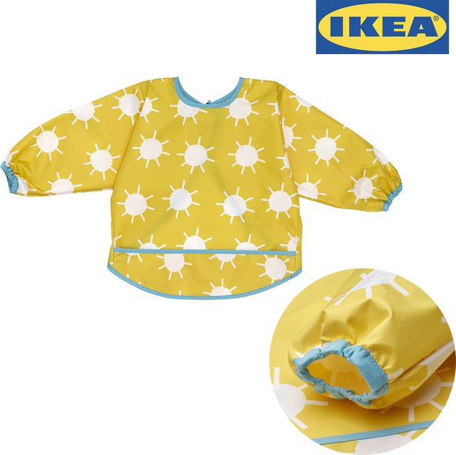 이케아 옷모양 턱받이 클라디그 방수, 옐로화이트, 1개