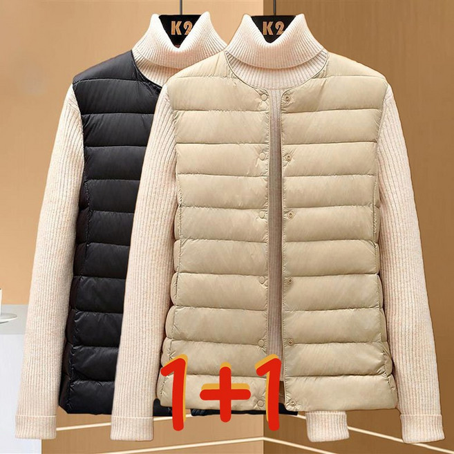 가을겨울 중년여성 패딩 조끼 1+1 2장묶음 솔리드 루즈핏 이너 누빔 패딩 베스트 따뜻한 도톰 민소매 숏코트 점퍼