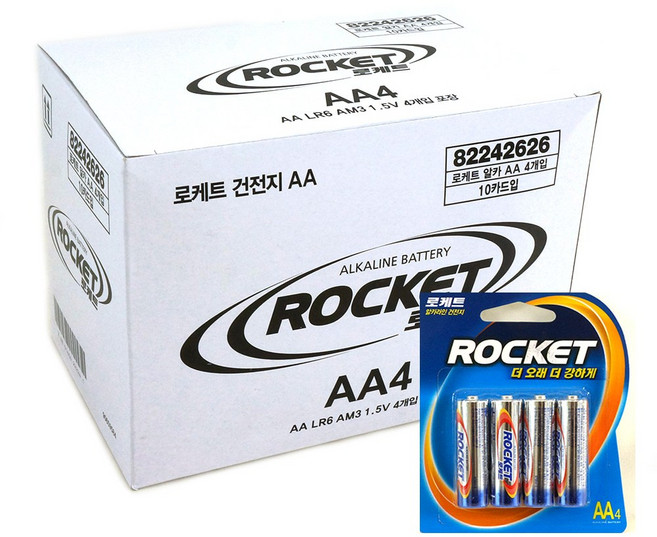 로케트 알카 AA 1.5V 1박스(40개입) 4P, 1개, 40개입