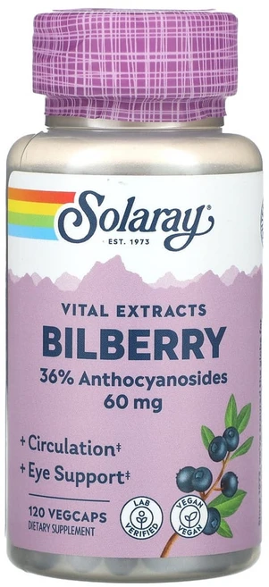 솔라레이 Vital Extracts 빌베리 60mg 베지 캡슐 120정, 1개 - 쿠팡
