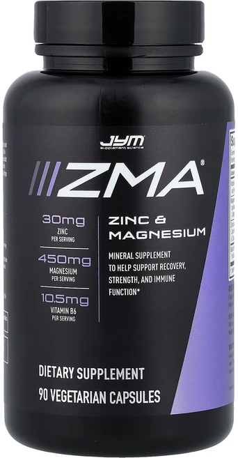 JYM Supplement Science ZMA 아연 마그네슘 90 베지캡슐, 2개, 90정 - 쿠팡