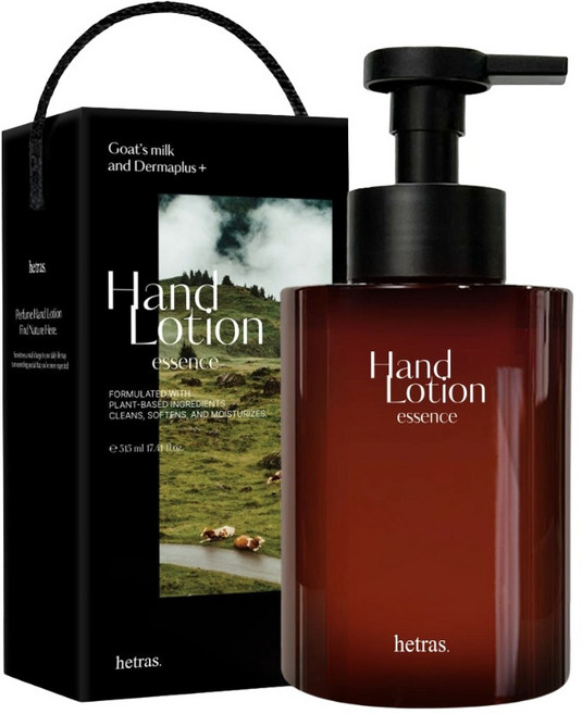 hetras. 香氛護手霜精華 飯店木質香 山羊奶與DermaPlus+配方 515ml, 1個