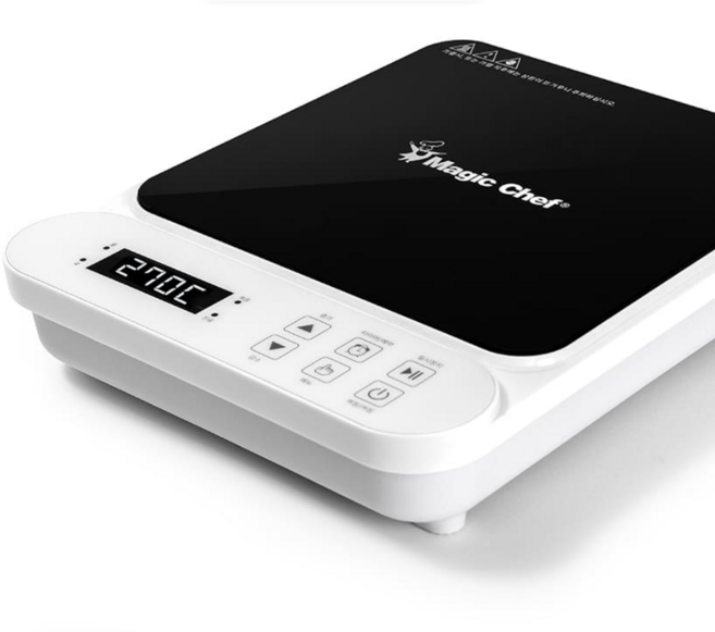 매직쉐프 인덕션 1구 화이트 미니 전기레인지 휴대용 1인용 자취생 식탁용 인덕션 렌지 캠핑용 가성비, 프리스탠딩, MIR-S100W