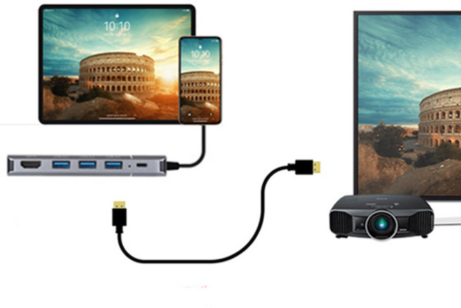 FW237 아이폰 8/7/6s/6/플러스 USB2.0+HDMI+랜어답터, 1개