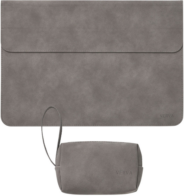 베르바 마그네틱 노트북 파우치 세트 마우스파우치/어댑터파우치 포함, 그레이, 1개