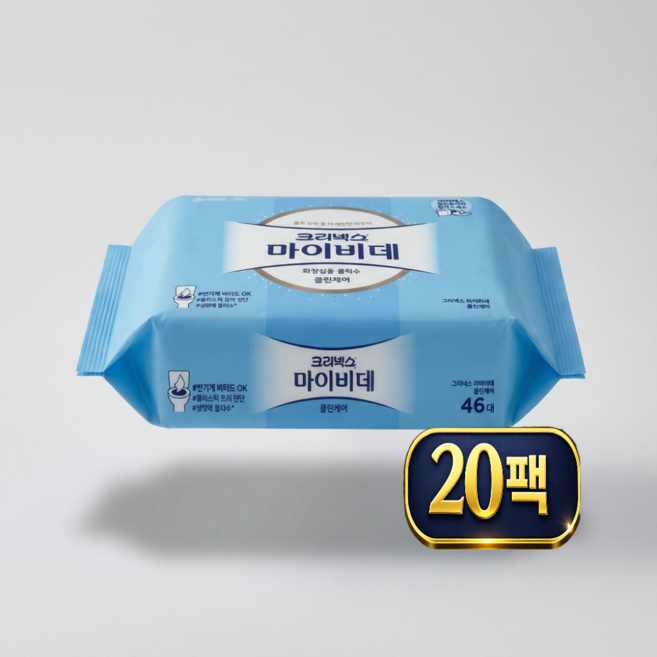 크리넥스 마이비데 클린케어 리필형46매, 110g, 46매, 20개