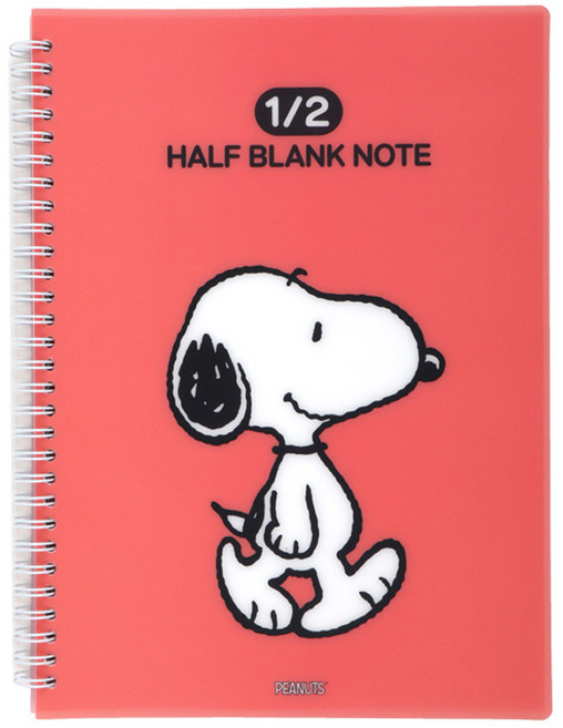 스누피 2분할 pp 연습장 (3 option), 레드
