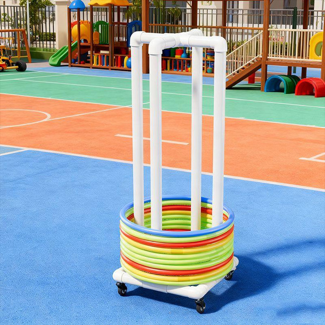 훌라후프 보관함 걸이 선반 보관대 정리함 장식 스탠드 이동식, 70cm, 1개, 1000g