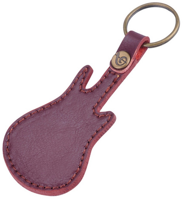 PU皮革 吉他Pick套 鑰匙扣 吉他配件 彈片收納包, 深咖啡,大款：長11.8公分 寬7公分, 1個