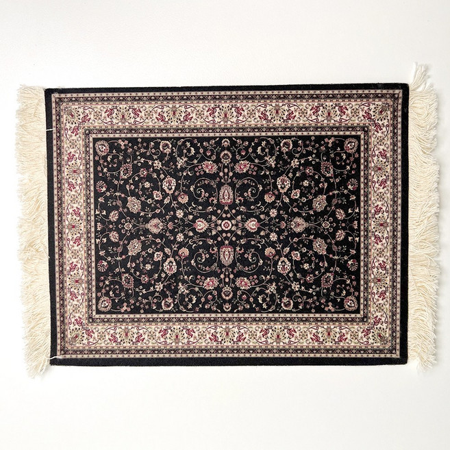 루톰 페르시안 카페트 마우스 패드 러그, 1개, 6.블랙타일